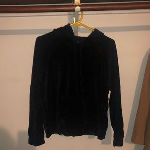 Fashion nova black velour hoodie